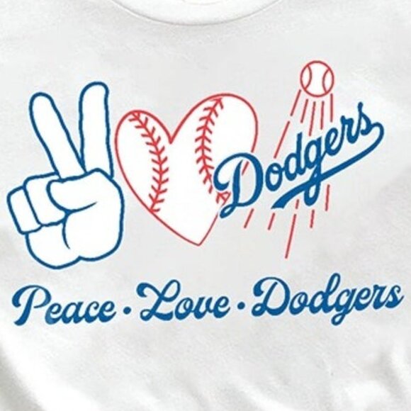 Peace Love Los Angeles Dodgers Baseball Team Unisex Fan Streetwear T-Shirt 05 - Picture 2 of 5